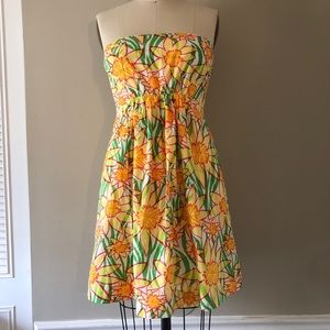 Lilly Pulitzer Strapless Daffodil Print Dress